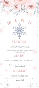Winter SN Menu Snowflake design preview