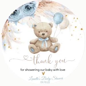 BEAR#BB#333 favor tags#round#babyshower#2.2 x 2.2 in design preview