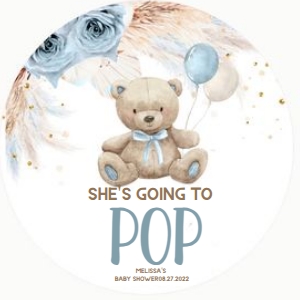 POP Boho Teddy Bear baby shower design preview