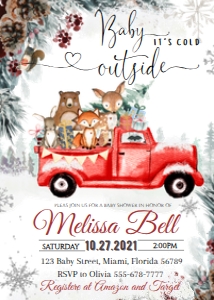 Truck RED Baby Shower: Truck RED Baby Shower