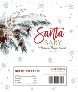 SANTA BABY candy bar wrapper 5.267 x 6.25 in: SANTA BABY candy bar wrapper 5.267 x 6.25 in