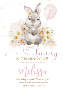 DAISY BUNNY 1ST BIRTHDAY design preview