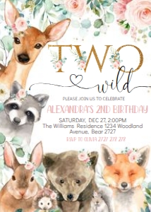 WILD TWO GIRL FFF WOD birthDAY design preview