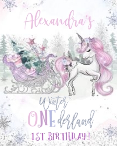 UNICIRN ONEderland 16x20 winter welcome sign ONEderland 1 design preview