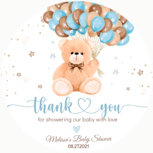 VAL BEAR BOY SET round#babyshower#2.2 x 2.2 in design preview