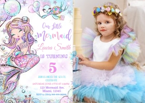 MERMAID BBB 2 PH ST 27 birthday invitation: MERMAID BBB 2 PH ST 27 birthday invitation
