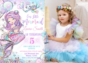 MERMAID BBB 1 PH ST 27 birthday invitation: MERMAID BBB 1 PH ST 27 birthday invitation