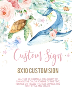 SEA Girl W8CS 8X10 custom sign: SEA Girl W8CS 8X10 custom sign
