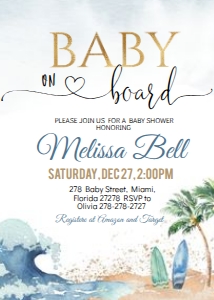 B27 BOARD BOY baby on board invitation design preview