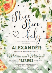 PIZZA BBQ GREEN SET babyshower party 1 design preview
