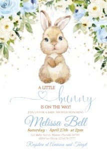 BUNNY BOY Baby Shower design preview