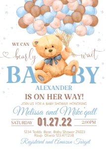 BB9 2 Boy blue baby shower invitation design preview