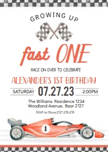 SC2 ONE FAST ONE RED 2 Birthday design preview