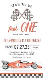 SC2 EVITE ONE FAST ONE RED 2 Birthday design preview