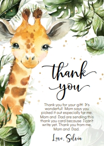 THANK Giraffe 5X7 design preview