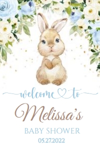 BUNNY BOY WELKOME 24X36 Baby Shower design preview