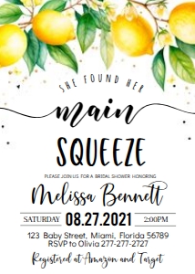 CITRUS LEM Bridal shower, invitation: CITRUS LEM Bridal shower, invitation R