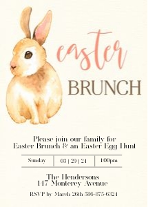Easter Brunch Bunny Invitation: Easter Brunch Bunny Invitation