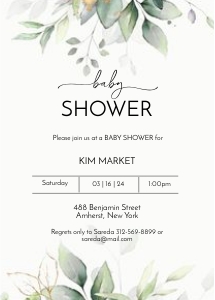 Watercolor Greenery and Gold Baby Shower: Watercolor Greenery and Gold Baby Shower