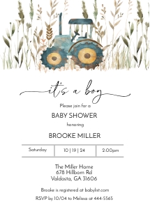 Its Boy Farm Baby Shower Invitation design preview
