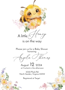 A little honey Baby Shower Invitation: A little honey Baby Shower Invitation