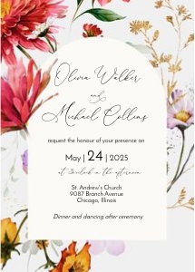 Wildflower Arch Wedding Invitation design preview
