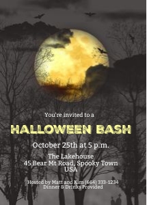 Full Moon Halloween Party Invitation design preview