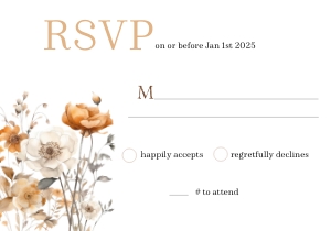 Fall Wildflower Rsvp Card: Fall Wildflower Wedding Invitation