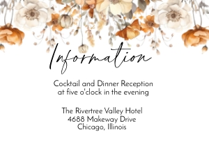 Fall Wildflower Information Card: Fall Wildflower Wedding Invitation