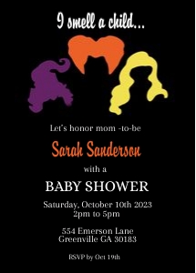Hocus Pocus Baby Shower Invitation: Hocus Pocus Baby Shower Invitation