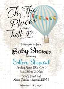 Oh The Places Hell Go Baby Shower Invitation: Oh the Places You'll Go Boy Baby Shower