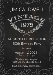 Aged to Perfection Birthday Invitation: Aged to Perfection Birthday Invitation