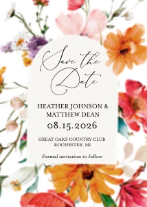 Wildflower Arch Save the Date: Wild Flower Arch Save the Date