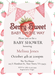Berry Sweet Baby Shower Invitation: Berry Sweet Baby Shower