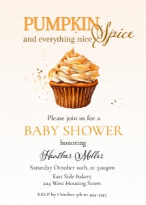 Pumpkin Spice Baby Shower Invitation: Pumpkin Spice Baby Shower Invitation