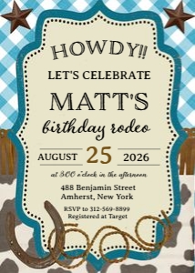 Cowboy Rodeo Birthday Invitation: Cowboy Rodeo Birthday Invitation