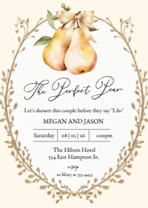 Perfect Pear Bridal Shower Invitation: Perfect Pear Bridal Shower Pack
