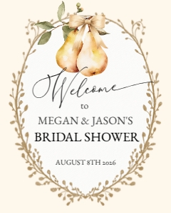 Perfect Pear Welcome Sign 16x20: Perfect Pear Welcome Sign