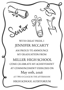 Doodle Graduation Invitation: Doodle Graduation Invitation