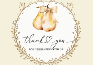 Perfect Pair Thank You Card Flat: Perfect Pear Bridal Shower Pack
