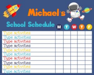 space school schedule design preview