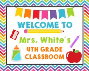 welcome classroom sign design preview