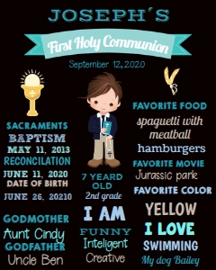 holy communion board boy design preview