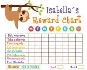 sloth reward chart design preview