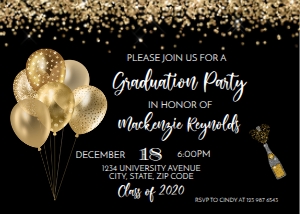 Graduation Gold Balloons design preview