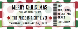 CHRISTMAS TICKET CLEAN: christmas concerT ticket