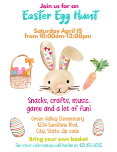 easter hunt flyer bunny design preview