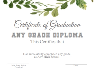 greenery diploma design preview