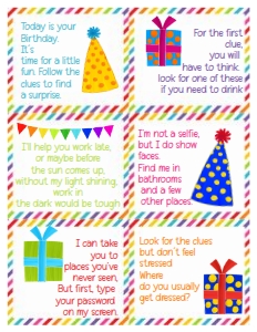 birthday scavenger hunt design preview