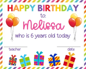 BIRTHDAY CERTIFICATE design preview